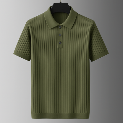 Lachlan | Ribbed Knit Polo Shirt