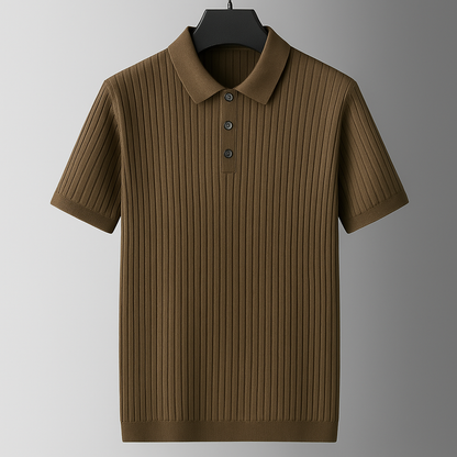 Lachlan | Ribbed Knit Polo Shirt
