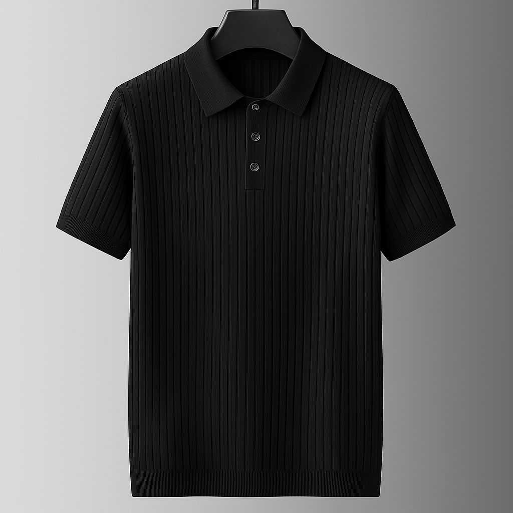 Lachlan | Ribbed Knit Polo Shirt