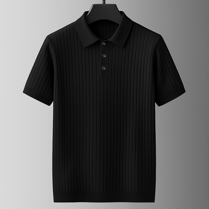 Lachlan | Ribbed Knit Polo Shirt