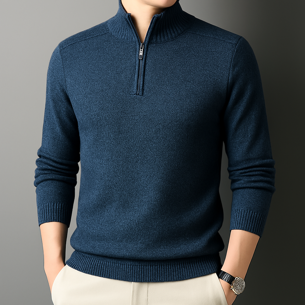 Mathis | Luxe Wool Blend Quarter-Zip Sweater
