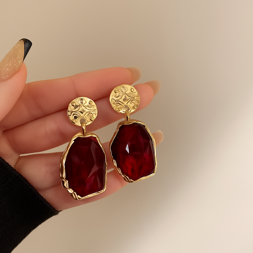 Renata | Elegant Resin Statement Earrings