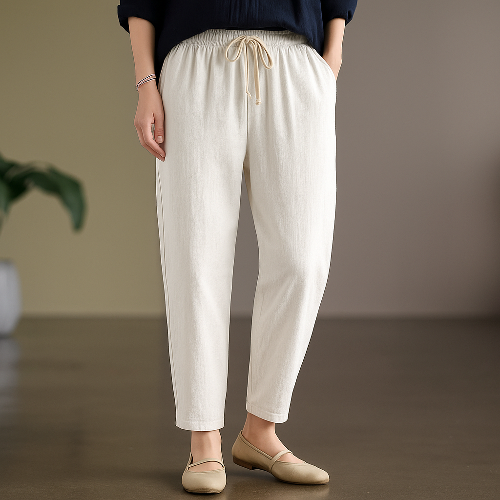 Nadia | Effortless Linen Drawstring Trousers