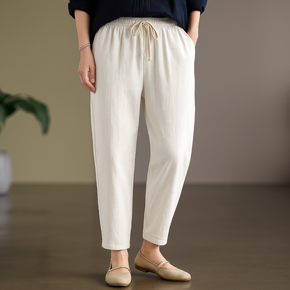 Nadia | Effortless Linen Drawstring Trousers