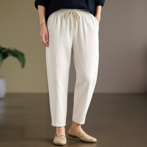 Nadia | Effortless Linen Drawstring Trousers