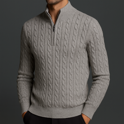 Roman | Wool Quarter-Zip Sweater with Ribbed Collar