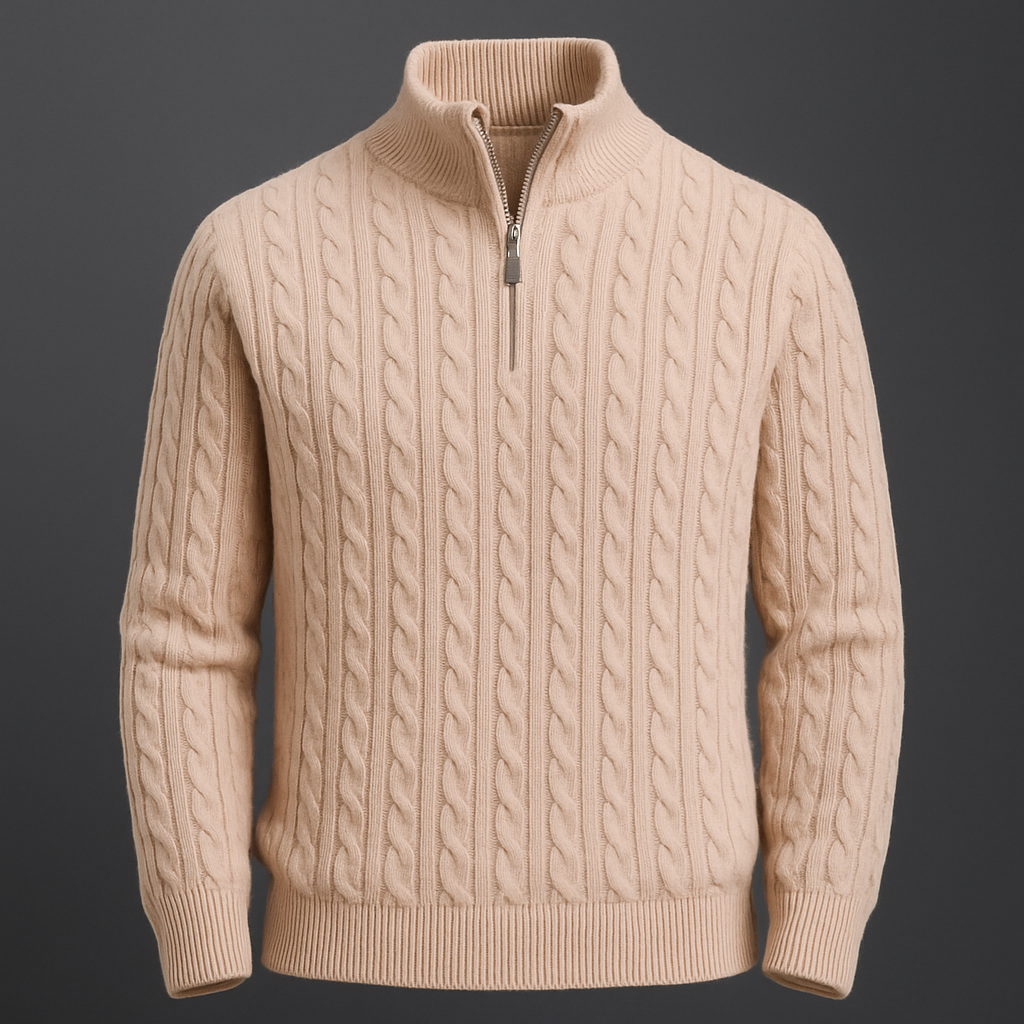 Roman | Wool Quarter-Zip Sweater with Ribbed Collar