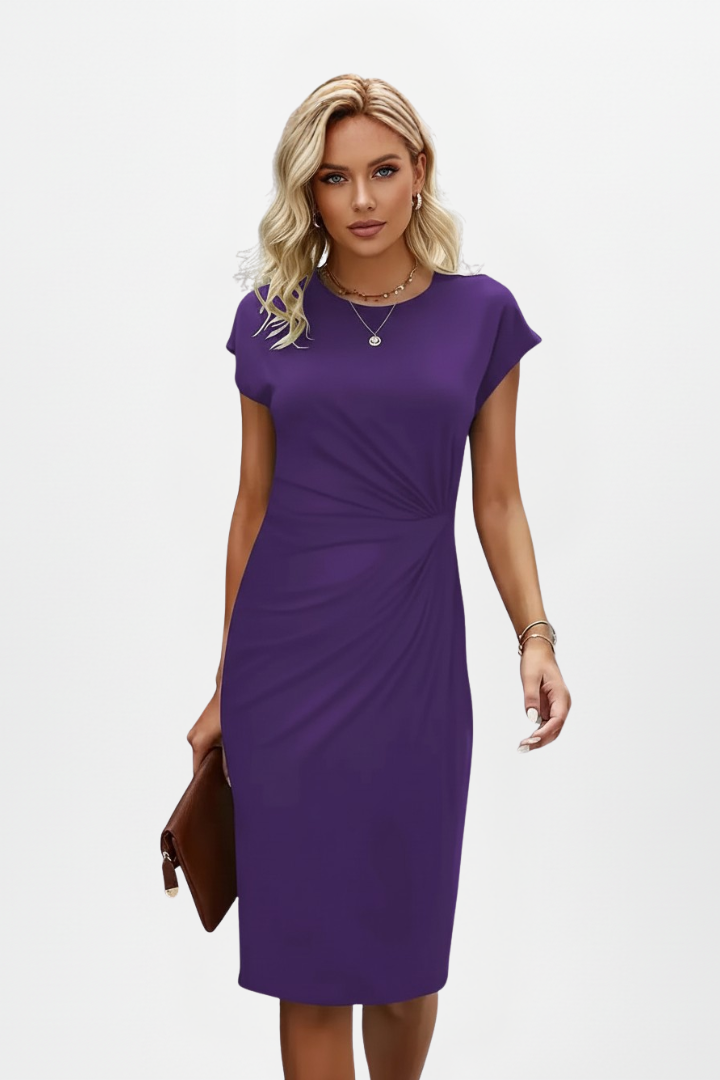 Lila | Elegant Knee-Length Dress with Ruched Waist