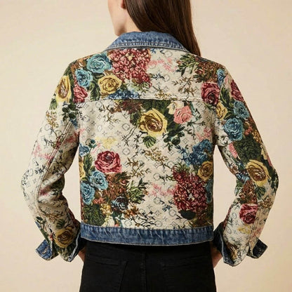 Vivienne | Floral Embroidered Denim Jacket