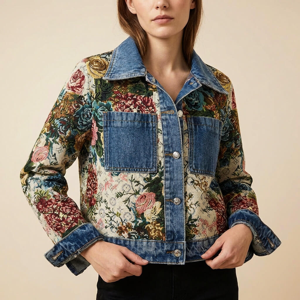 Vivienne | Floral Embroidered Denim Jacket