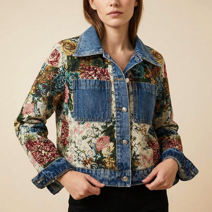 Vivienne | Floral Embroidered Denim Jacket