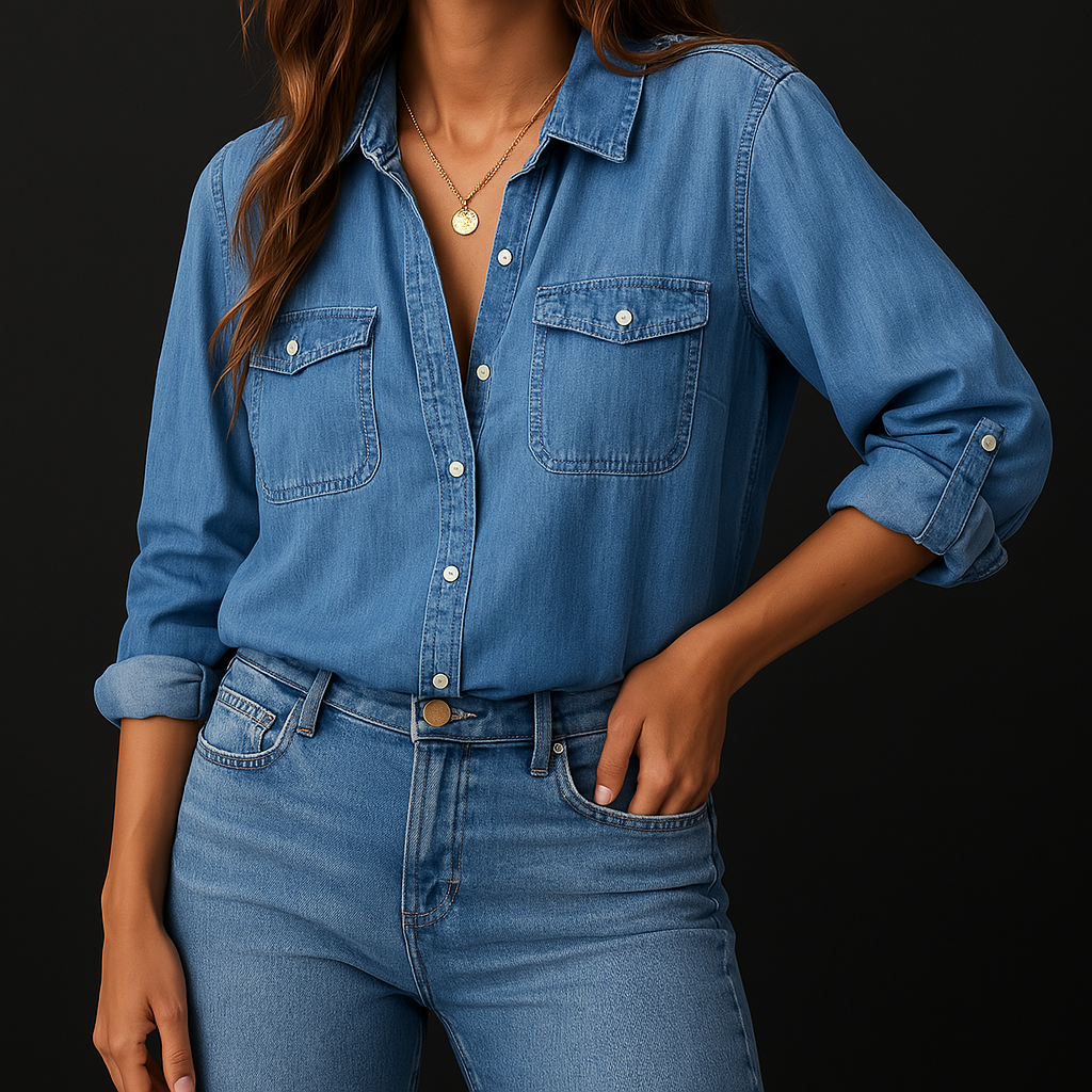 Esme | Chic Denim Button-Down Shirt