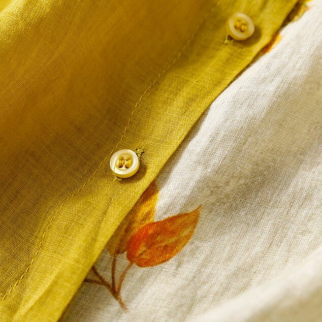 Esme | Elegant Two-Tone Linen Blouse