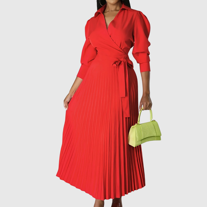 Ella | Chic Floral Midi Dress With Sleeves