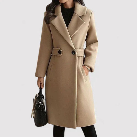 Ella | Classic Long Wool Coat for Women