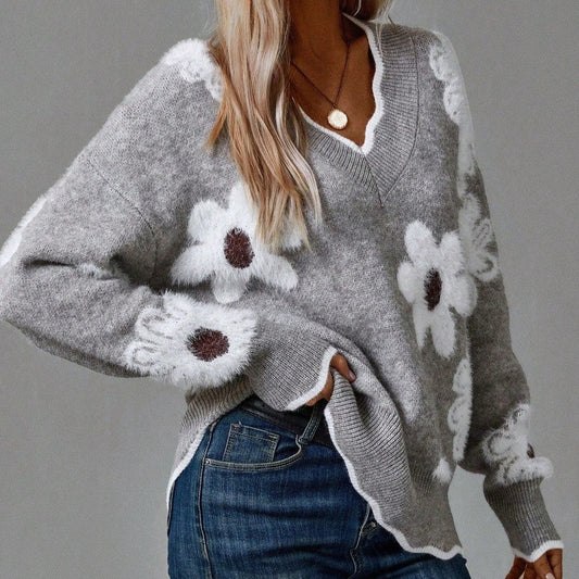 Ella | Cozy Floral Women's Sweater