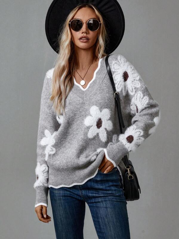 Ella | Cozy Floral Women's Sweater