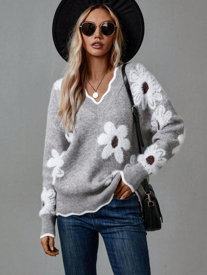 Ella | Cozy Floral Women's Sweater