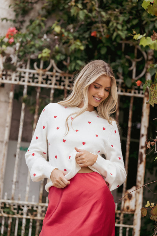 Ella | Cozy Heart Patterned Knit Sweater for Women