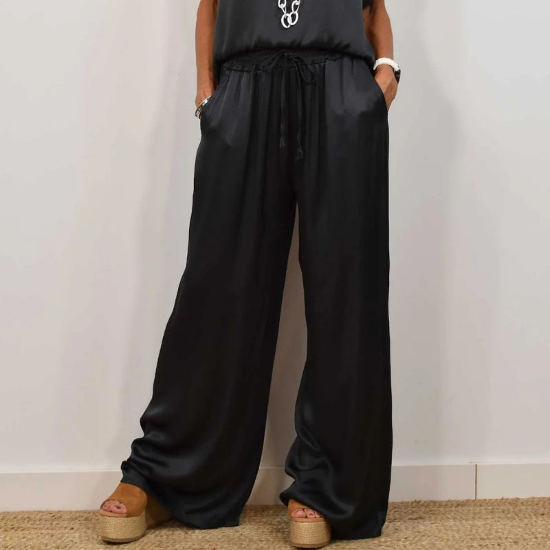 Ella | Elegant Chic Satin Two-Piece Set for Women