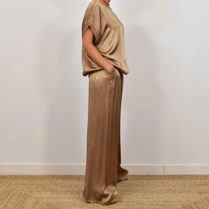 Ella | Elegant Chic Satin Two-Piece Set for Women