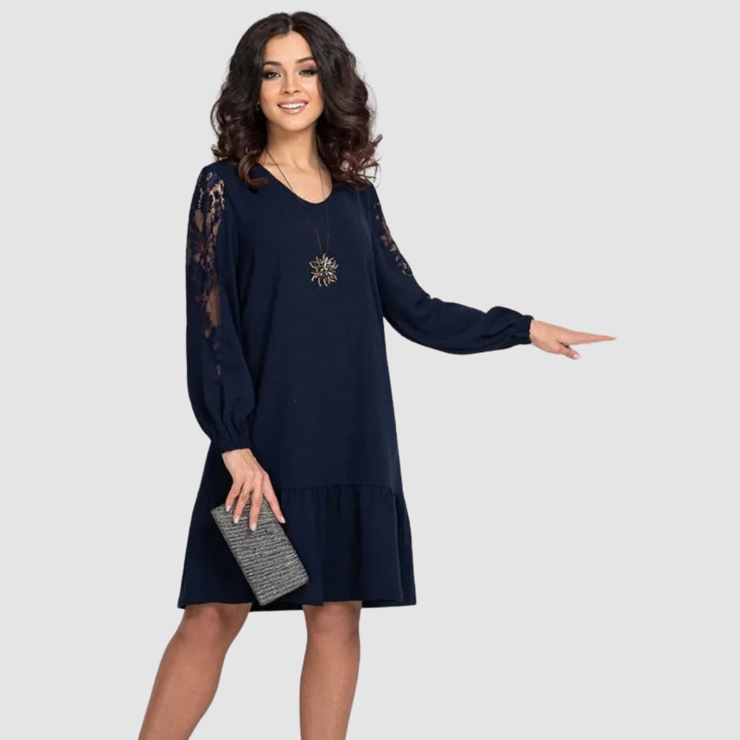 Ella | Elegant Floral Lace Midi Dress for Women - Perfect Wedding Guest or Summer Occasion