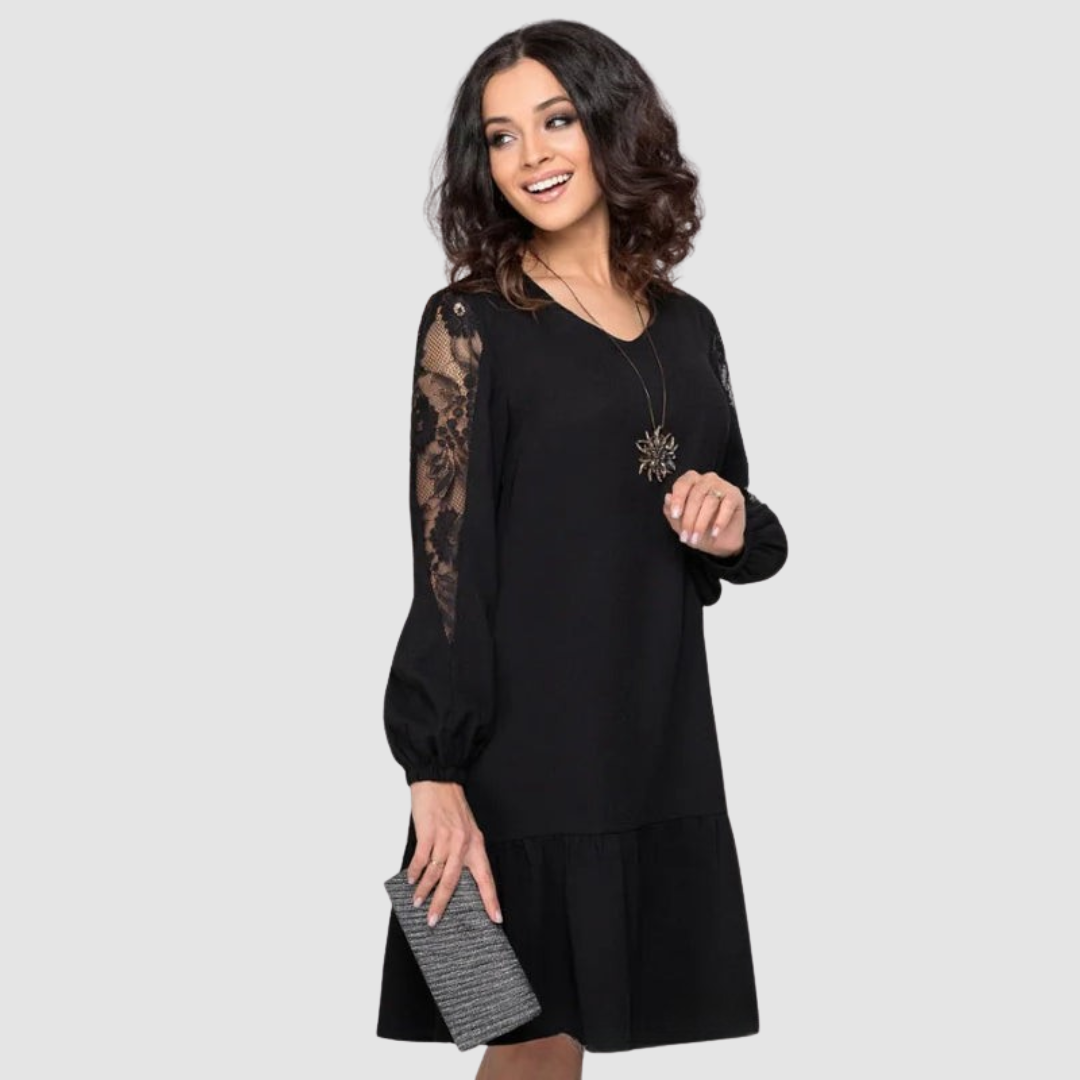 Ella | Elegant Floral Lace Midi Dress for Women - Perfect Wedding Guest or Summer Occasion