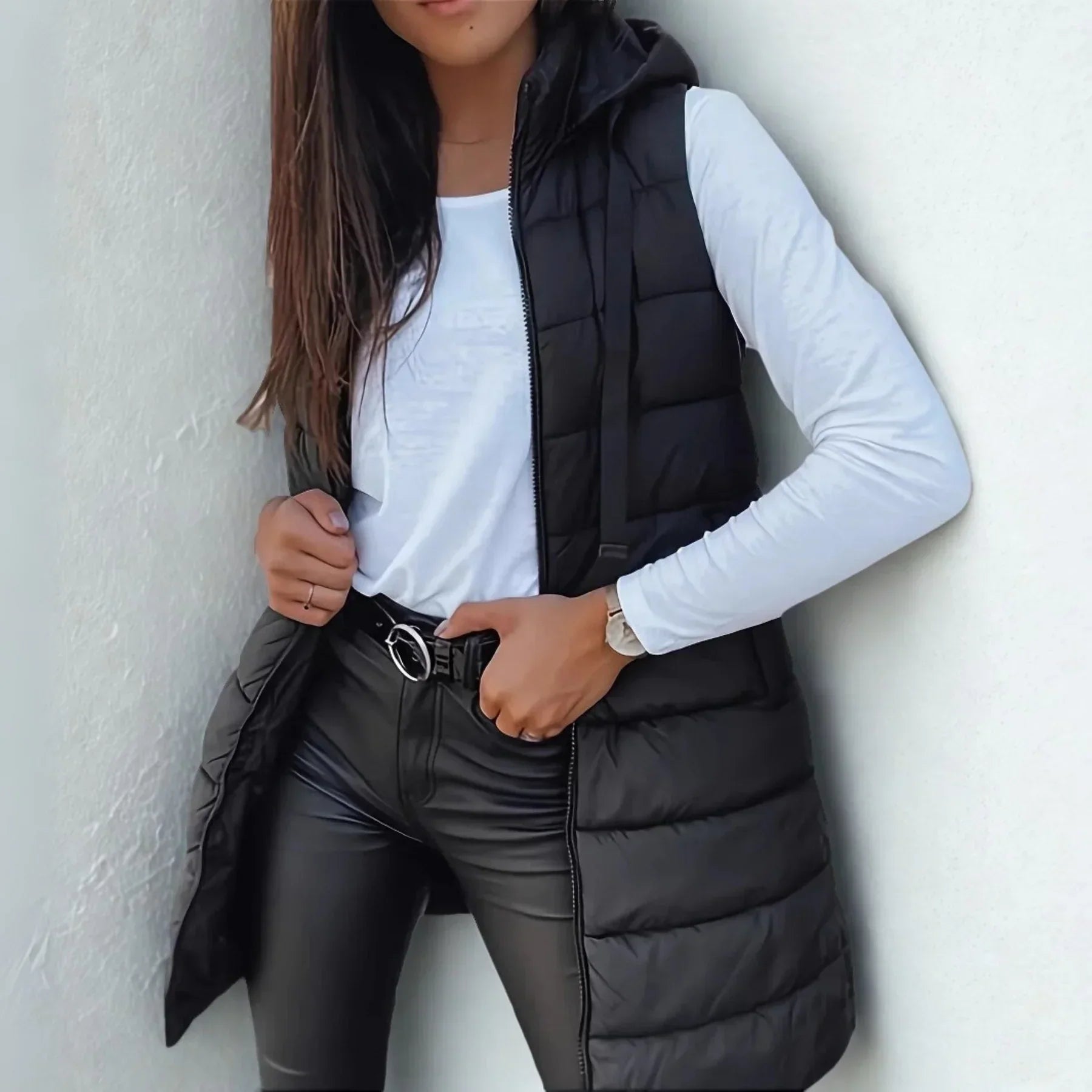 Ella | Lightweight Black Puffer Vest for Women