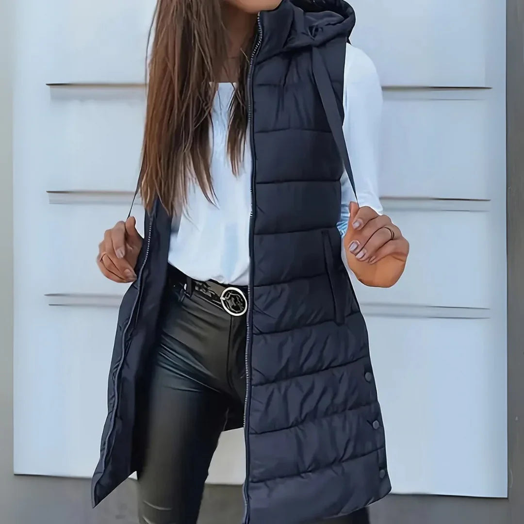 Ella | Lightweight Black Puffer Vest for Women