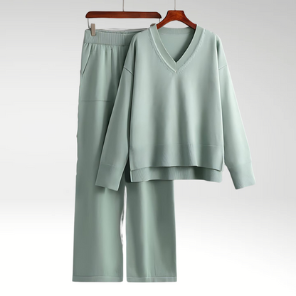 Ella | Soft Relaxed V Neck Womens Lounge Set