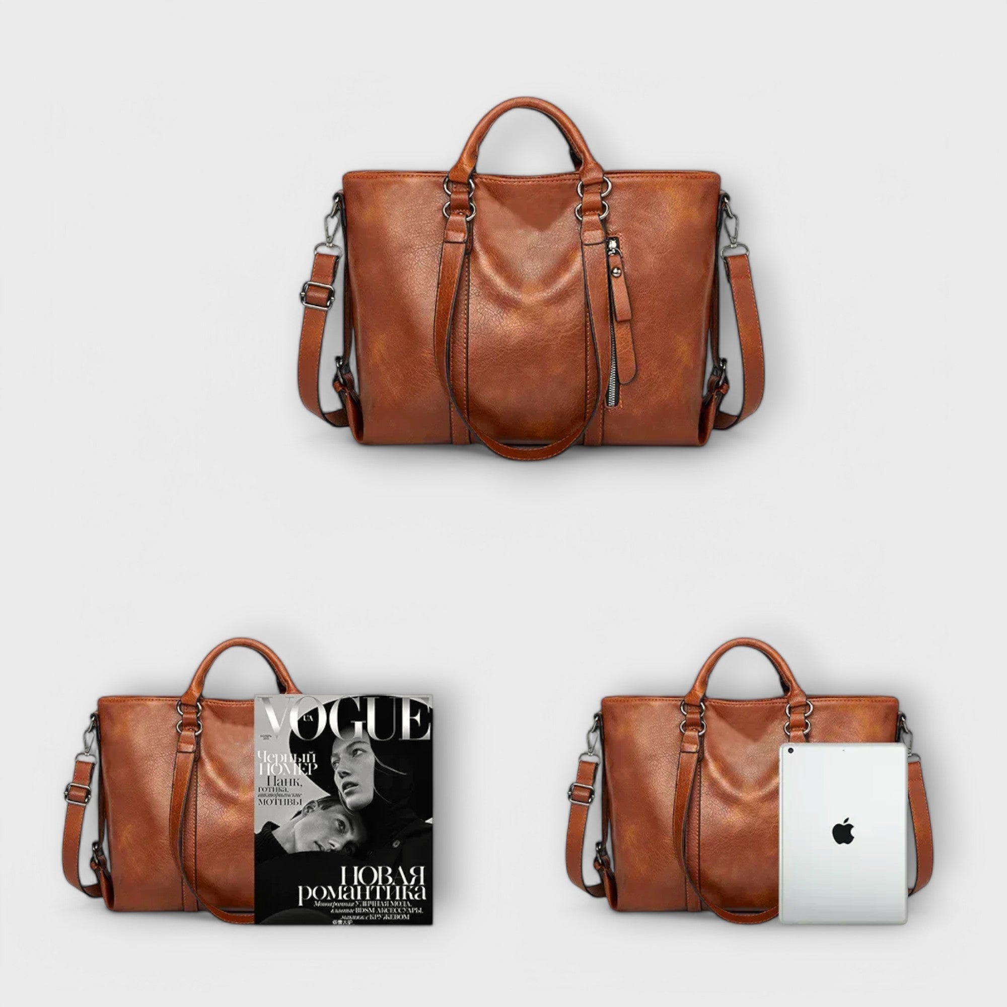 Ella | Spacious Elegant Leather Tote Bag