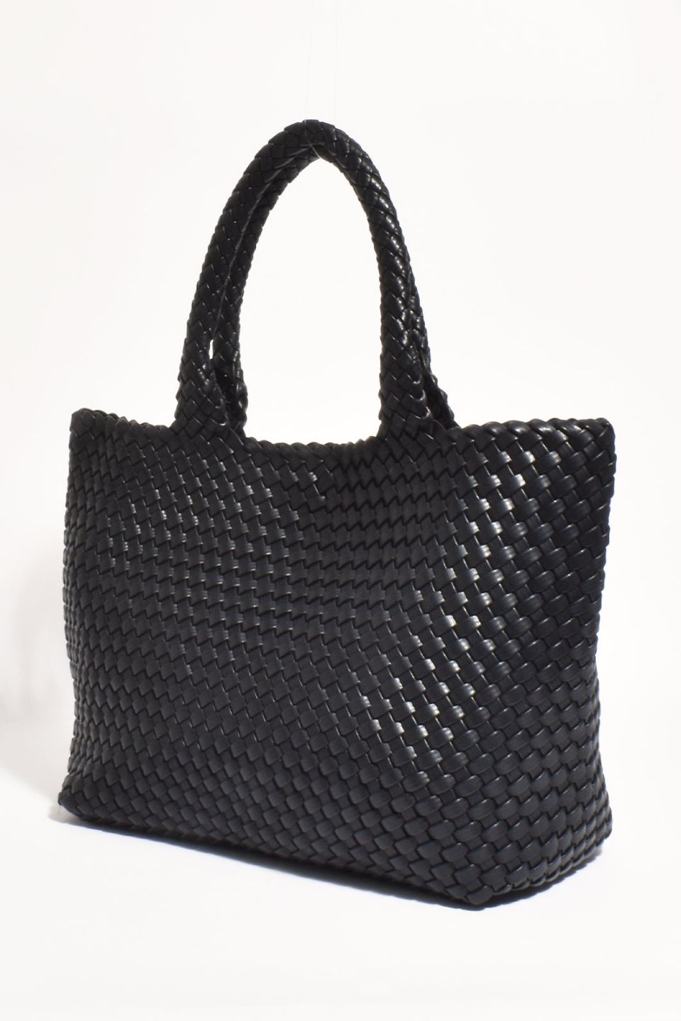 Ella | Stylish Black Woven Slouch Bag