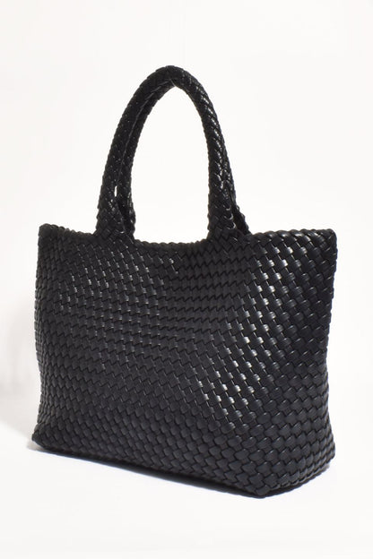 Ella | Stylish Black Woven Slouch Bag