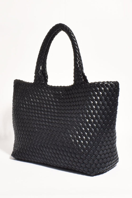 Ella | Stylish Black Woven Slouch Bag