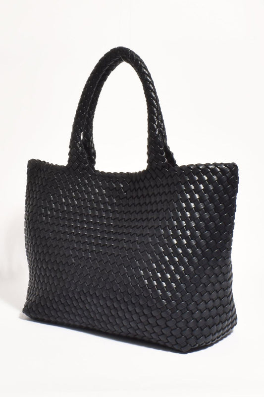 Ella | Stylish Black Woven Slouch Bag