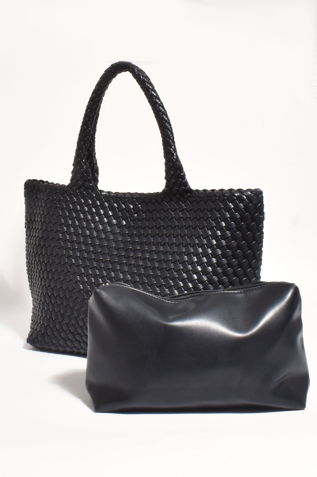 Ella | Stylish Black Woven Slouch Bag