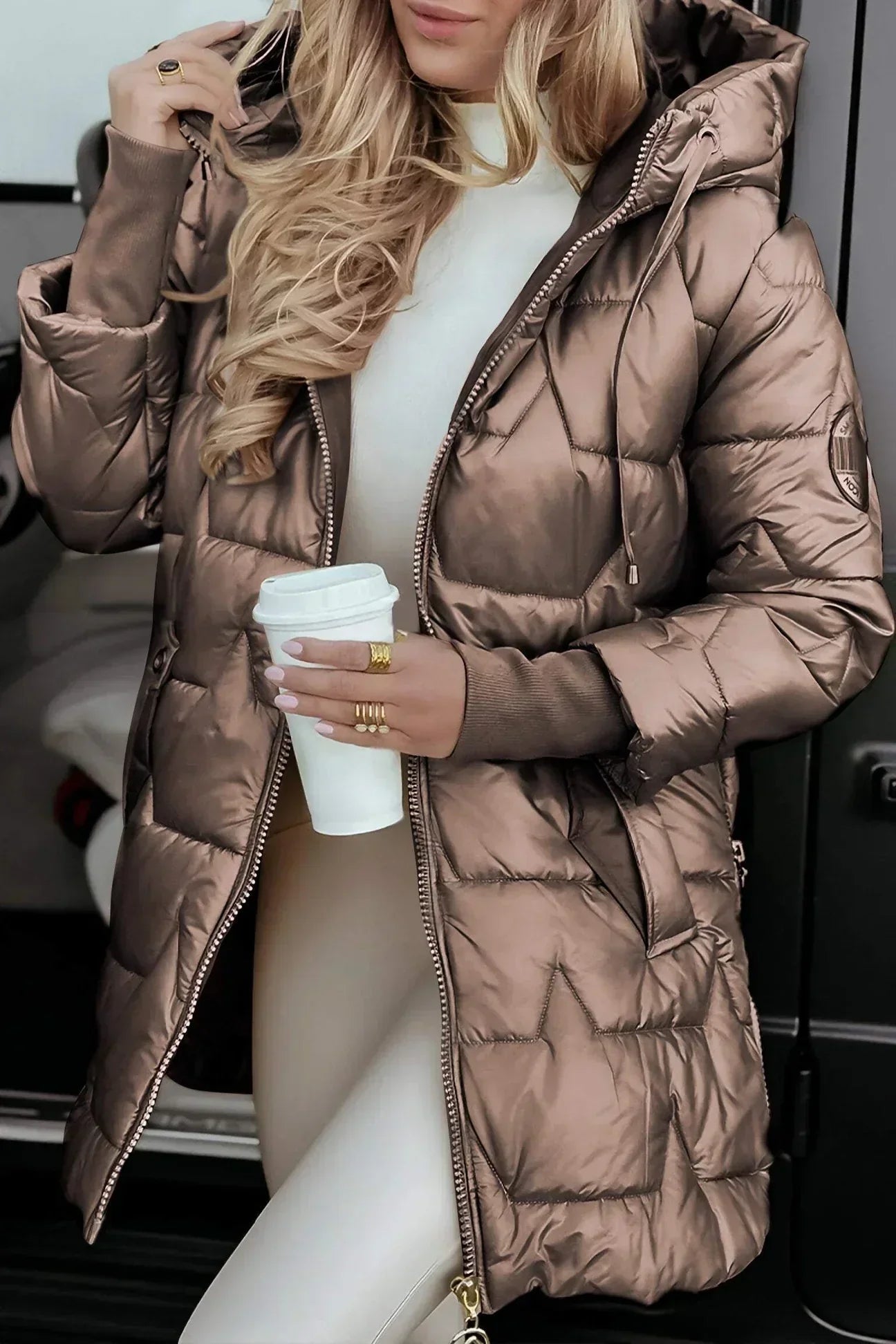 Ella | Stylish Long Puffer Jacket with Spacious Hood
