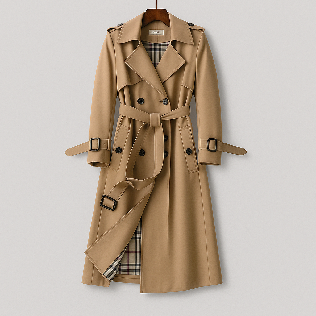 Emily | Chic Black Trench Coat for Women