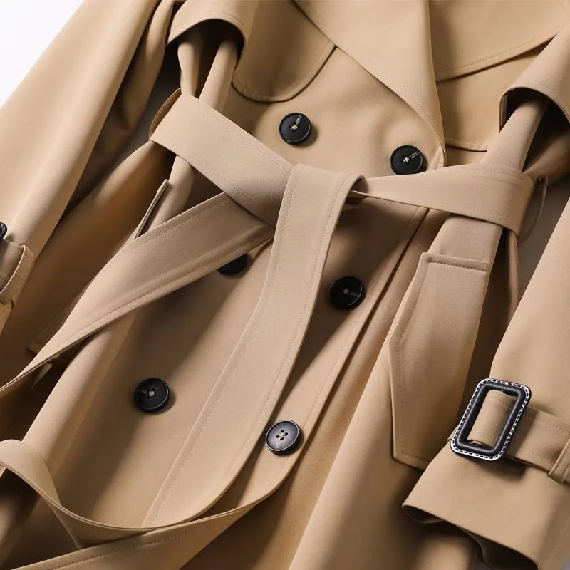 Emily | Chic Black Trench Coat for Women