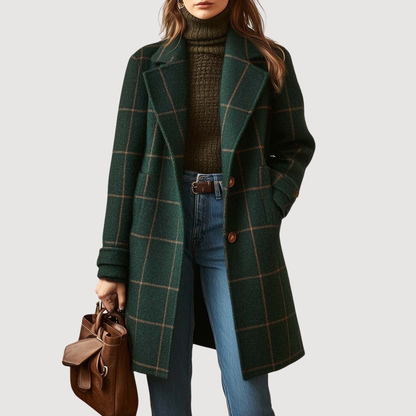 Emily | Classic Structured Plaid Tweed Coat
