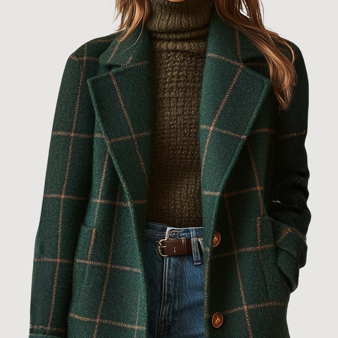 Emily | Classic Structured Plaid Tweed Coat