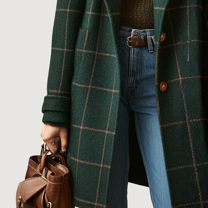 Emily | Classic Structured Plaid Tweed Coat