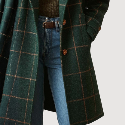 Emily | Classic Structured Plaid Tweed Coat
