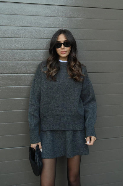 Emily | Cozy Elegant Knit Sweater and Skirt Set
