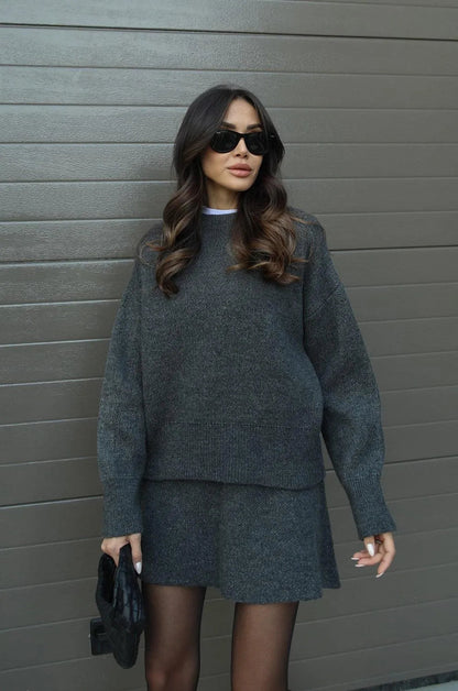 Emily | Cozy Elegant Knit Sweater and Skirt Set