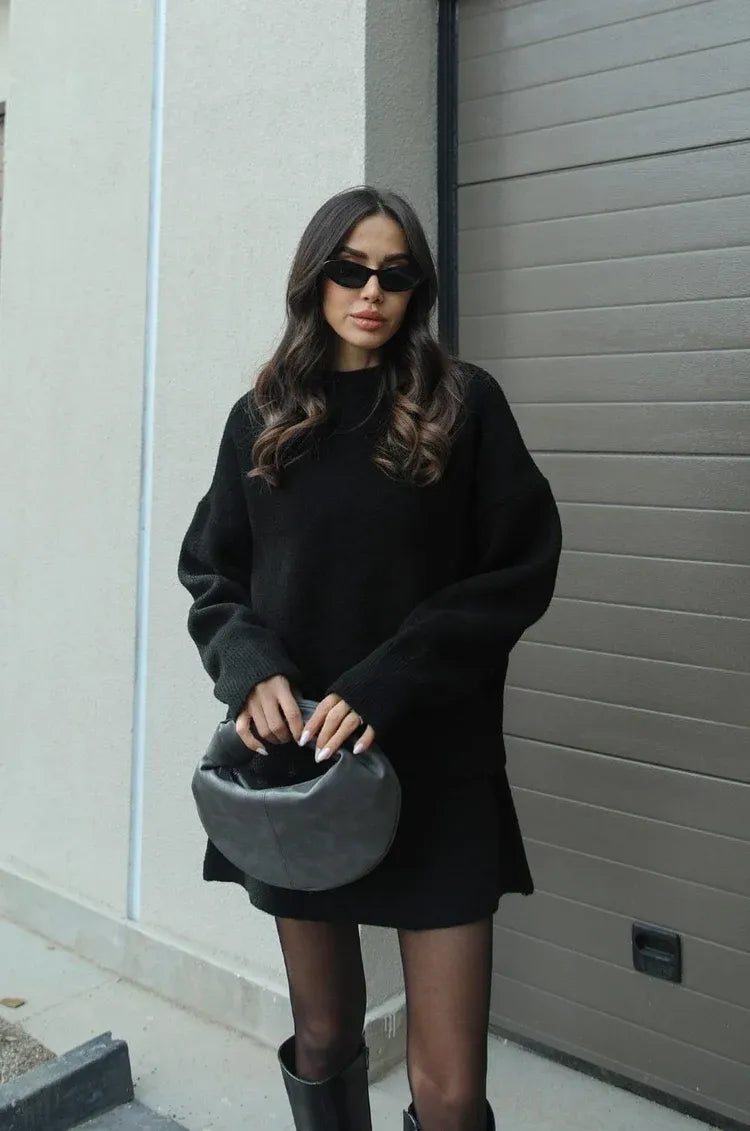 Emily | Cozy Elegant Knit Sweater and Skirt Set