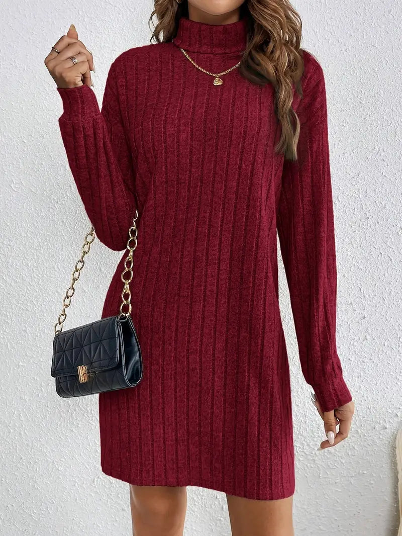 Emily | Cozy Ribbed Long Sleeve Mini Dress