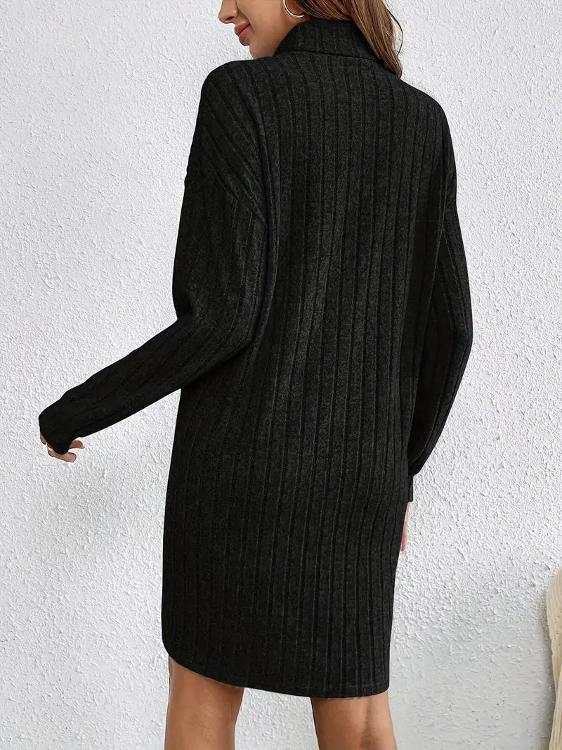 Emily | Cozy Ribbed Long Sleeve Mini Dress
