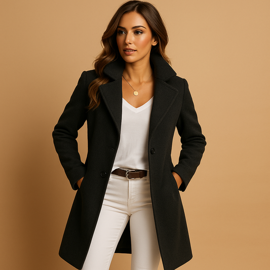 Emily | Elegant Long Wool Coat for Women