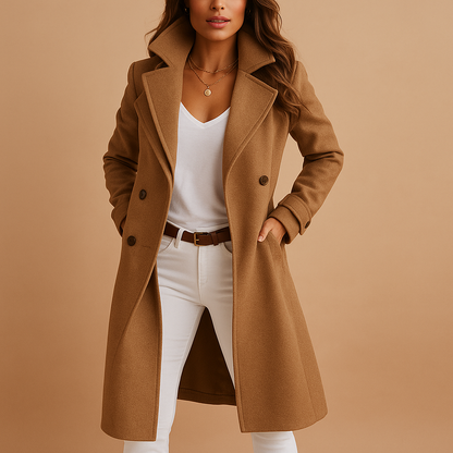 Emily | Elegant Long Wool Coat for Women